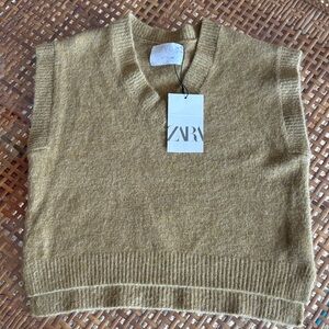 Zara Girls Soft Camel Sweater Vest 7